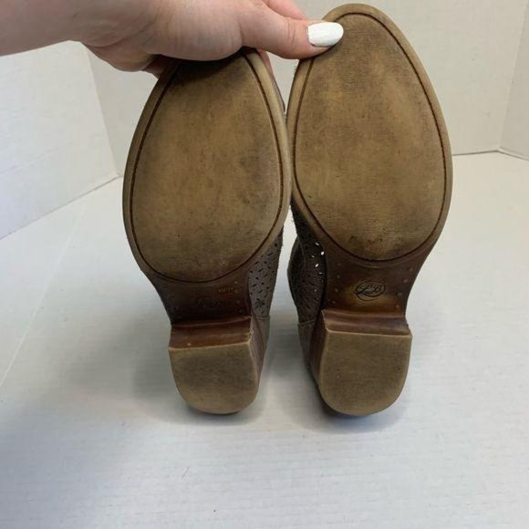 Lucky Brand Bergyn Taupe Suede Perforated Booties - Picture 12 of 14